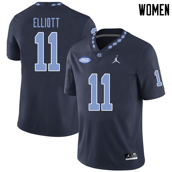 Jordan Brand Women #11 Nathan Elliott North Carolina Tar Heels College Football Jerseys Sale-Navy